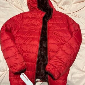 Lands End Red Puffer Jacket